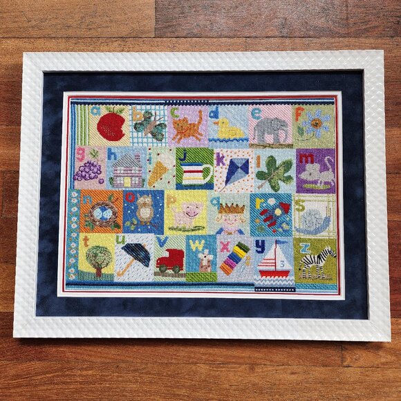 Handmade Baby Needlepoint Alphabet Framed Picture - Picture 1 of 10